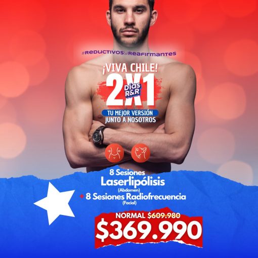 8 Sesiones Laserlipólisis  + 8 Sesiones Radiofrecuencia