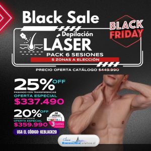 Depilación Láser 5 Zonas a Elección 6 ses.