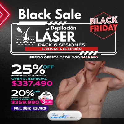 Depilación Láser 5 Zonas a Elección 6 ses.