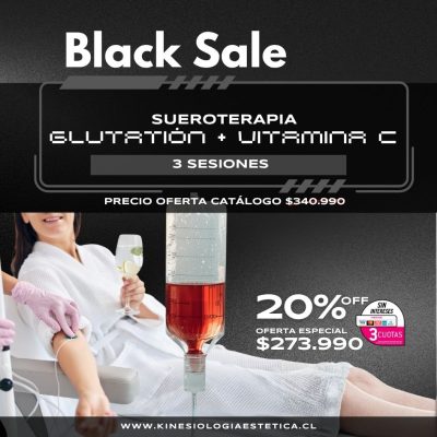 Sueroterapia + Glutatión + Vitamina C 3 ses.